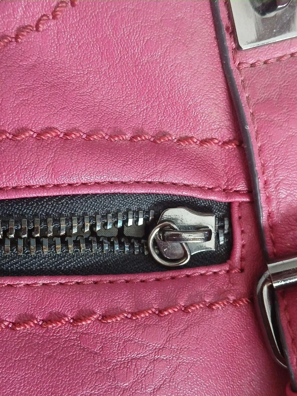 Black Rivet Pink Purse Coquette Vegan Faux Leather